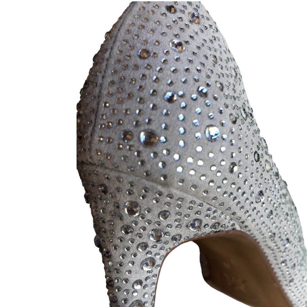 BCBGeneration Dove Gray Crystal Encrusted Sparkly Stiletto Heel Pumps size 8 - Picture 11 of 12